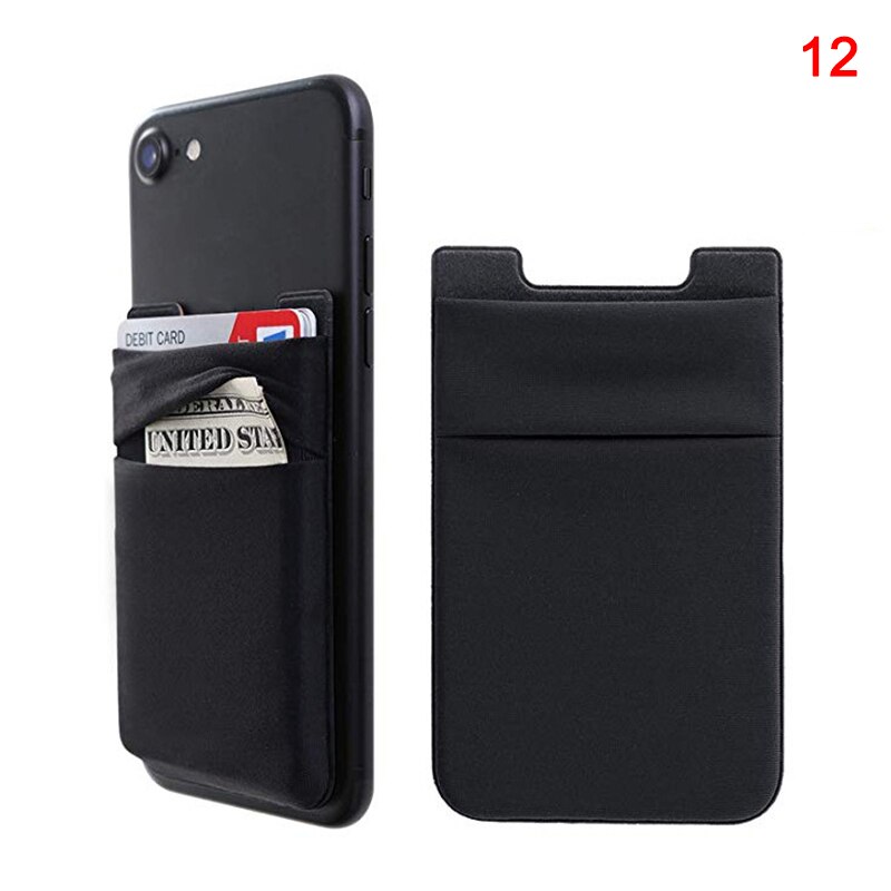 Doppel Tasche Elastische strecken tuch/mikrofaser praktisch Ich würde Kreditkarte Halfter Aufkleber Universal- Brieftasche fallen Karte Halfter: 12