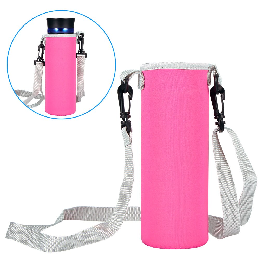 Protetor de copo de água portátil calor isolado caso luva de copo de água tampas de garrafa de água protetor de armazenamento saco de proteção calor copo thermo: Rosa