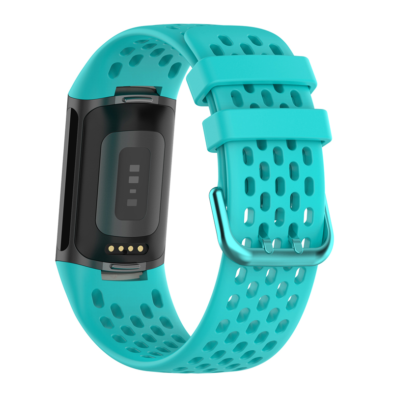 Andningsbart gummiband för fitbit charge 5 correa sport ersättningssilikonarmband för fitbit charge 6 klockarmband