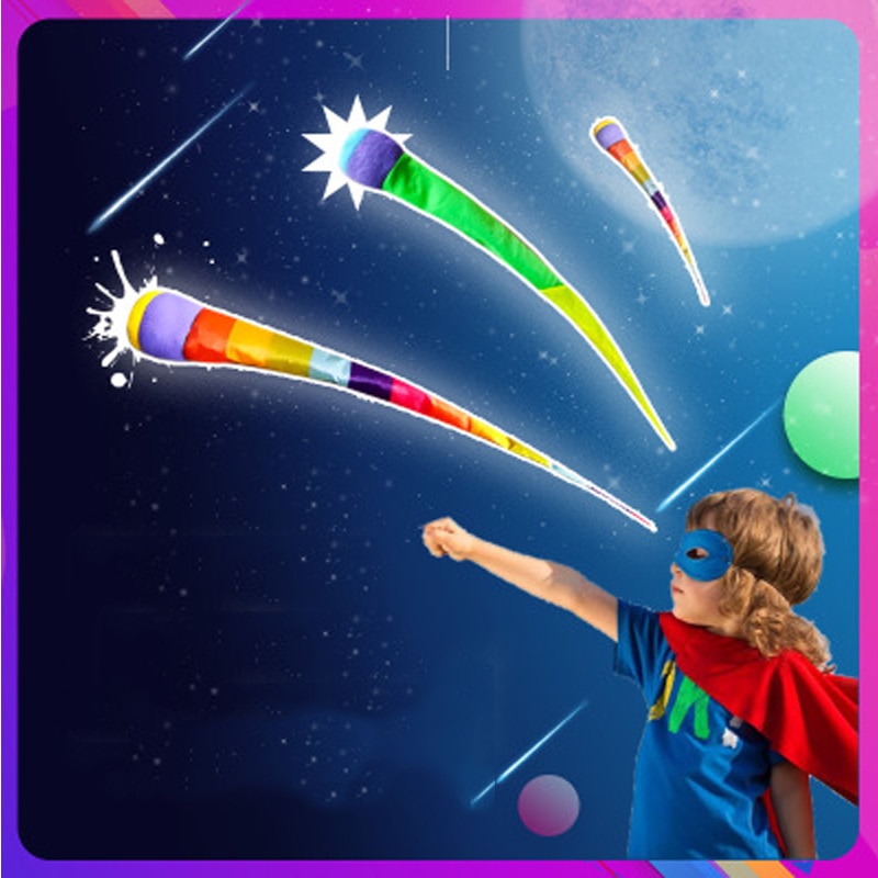Main jeter des boules de tissu doux arc-en-ciel ruban sac de sable météore balle sports de plein air jouets pour enfants maternelle jeu de formation sensorielle