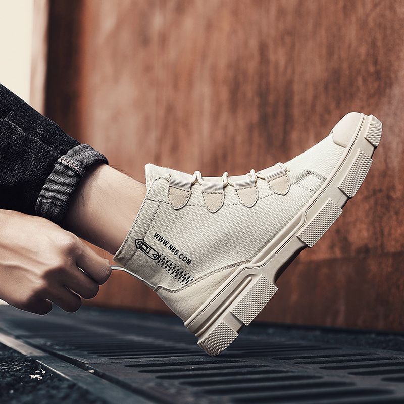 Martin boots höst- och vintertrend herrstövel i koreansk stil arbetsskor england högtopp casual canvasstövel