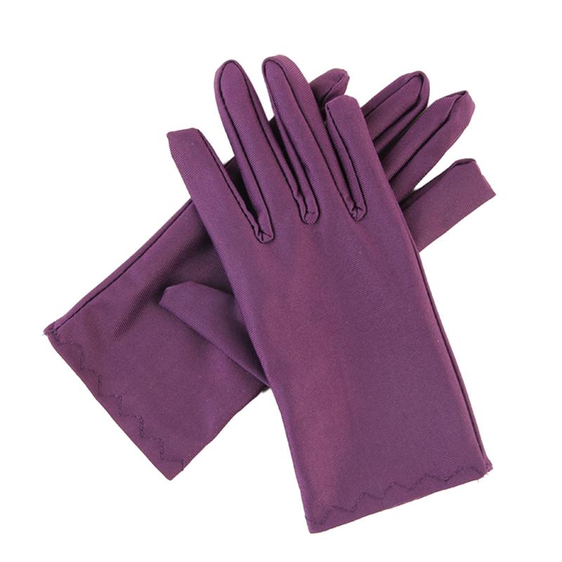 1 par unisex verão gelo seda alta elastano elásticos jóias luvas mostrar etiqueta protetor solar algodão fino trabalho: 08 purple