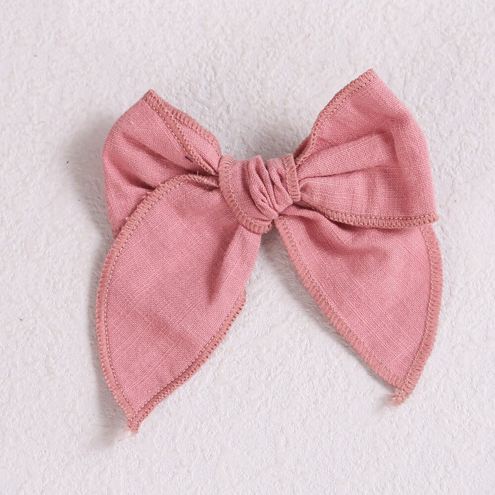 Baby Hair Clips Cotton Hairpin For girls Big Bows Barrettes Infant Linen Side Clips Hair Accessories Cute Hairgrips: 14