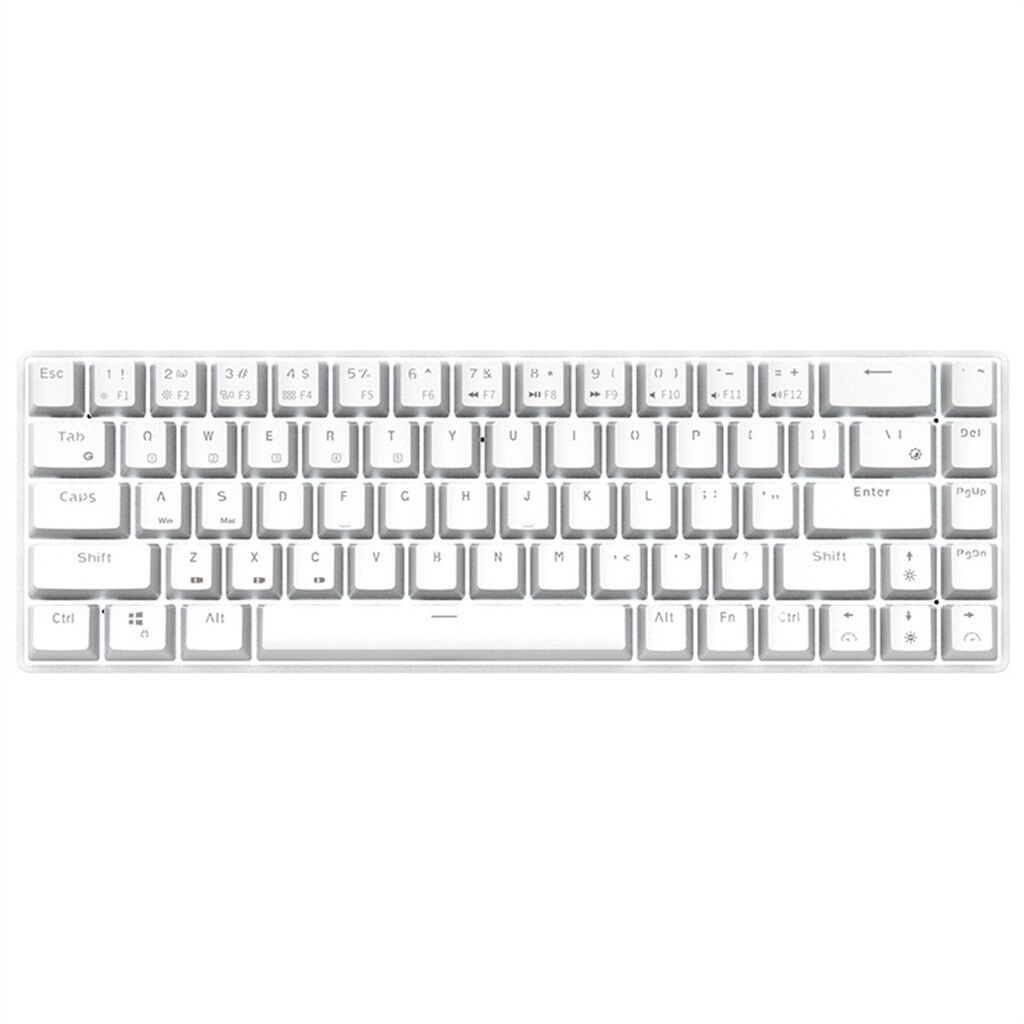 Portable Bluetooth Wireless Dual Mode Mechanical RGB Backlit Gaming Ergonomic Keyboard 68 Keys Bluetooth Gaming Keyboard Z0714: D Green Switch 