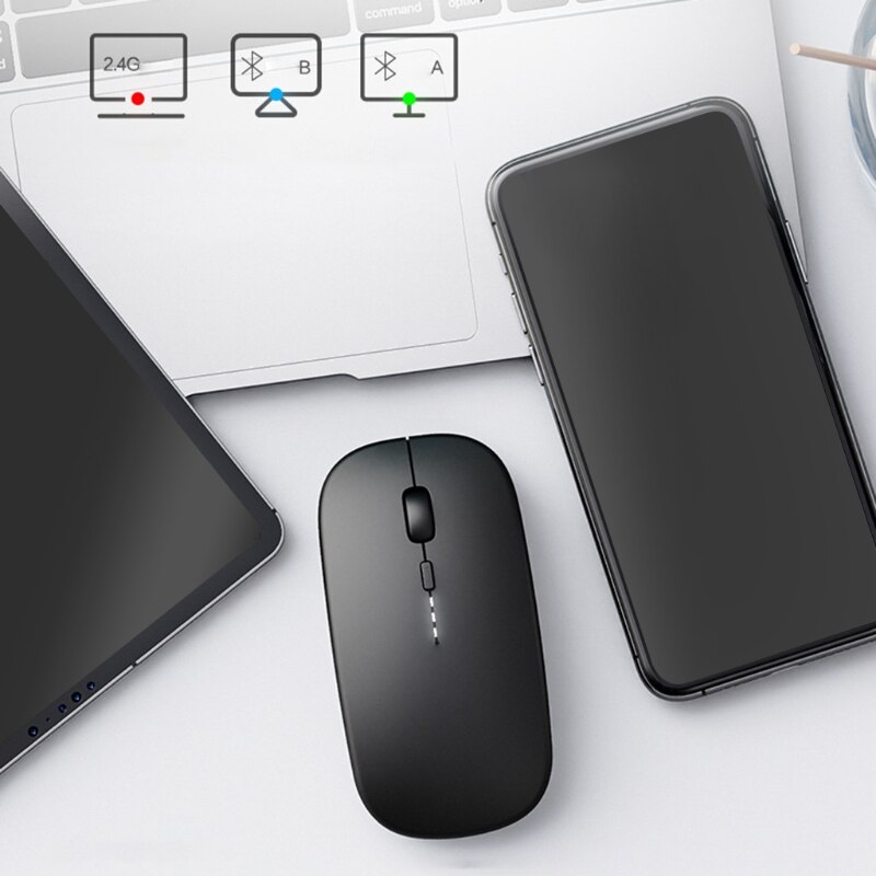 LX0B Rechargeable Wireless Silent Mouse 2.4G Portable Optical Bluetooth-compatible Computer Mice with Power Display Esports