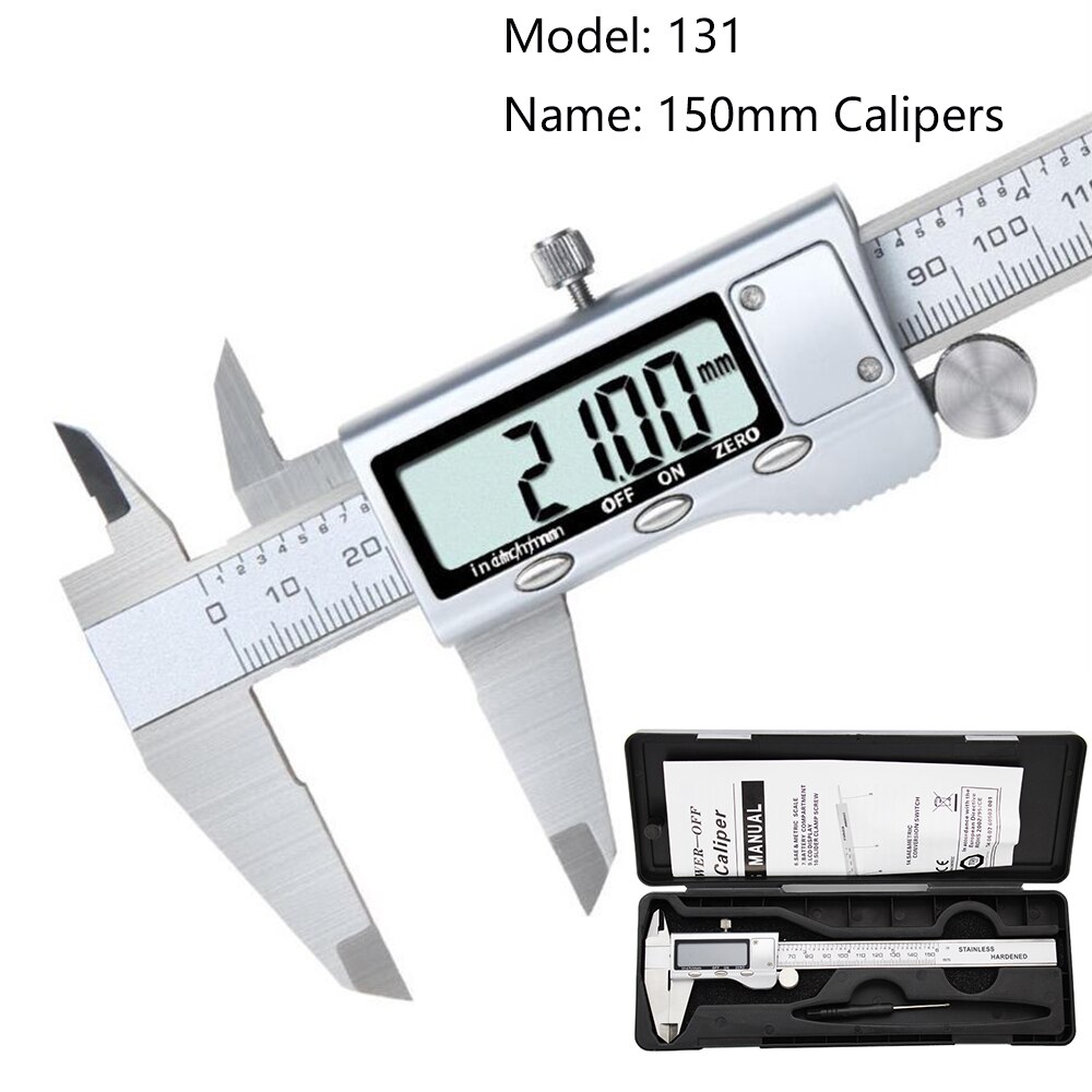 4/6-zoll 100/150mm Großen Bildschirm Digitale Messschieber Edelstahl Elektronische Messschieber Metall Mikrometer Mess Werkzeuge: Model 131