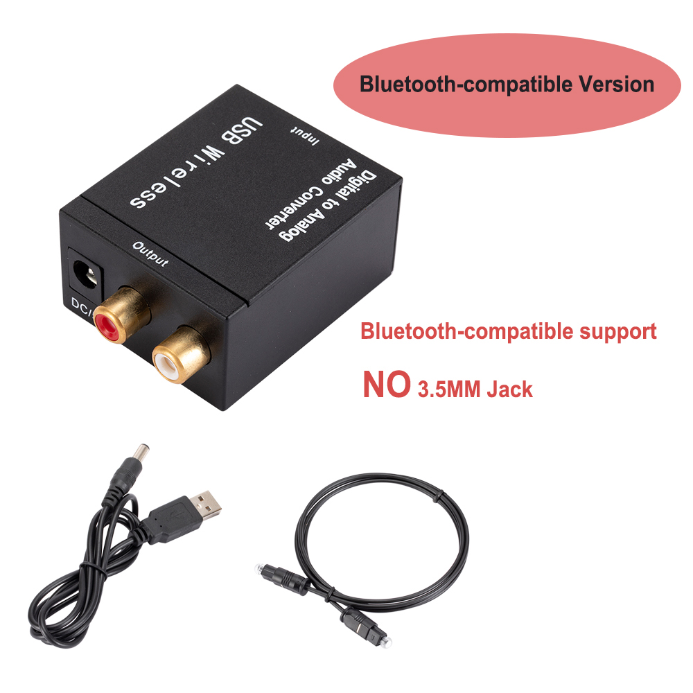 Digitaal naar Analoog Audio Converter Glasvezel Coaxiaal Signaal naar Analoog DAC Spdif Stereo met 3,5 MM Jack RCA Versterker Decoder: Black