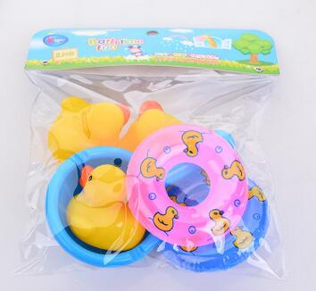 6 stks/partij kinderen zwemmen eend badpak soft gel ronden eend baby baden speelgoed