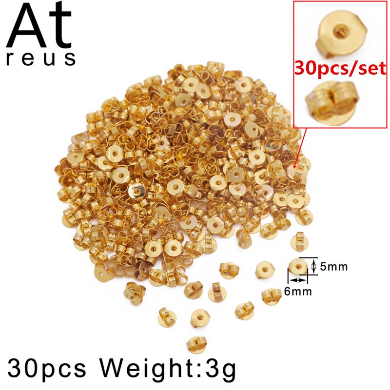 30-1000 Stuks Zachte Siliconen Rubber Earring Back Stoppers Voor Stud Oorbellen Earnuts Frisbee Vlinder Bullet Oordoppen Diy bevindingen: FT1663Round 30pcs