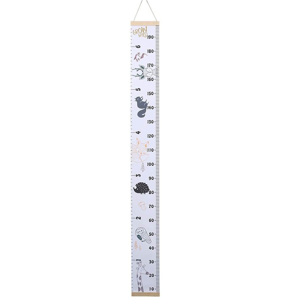 Wall Hanging Wooden Baby Child Kids Growth Chart Height Measure Ruler Wall Sticker for Children Kids Home Room Decoration: Black