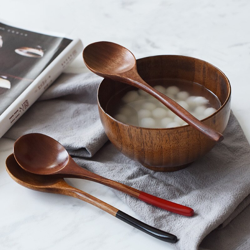 Japansk suppe ris ske lang håndtag træske massiv mælk te omrøring scoop hjem bordservice køkkenredskaber værktøj