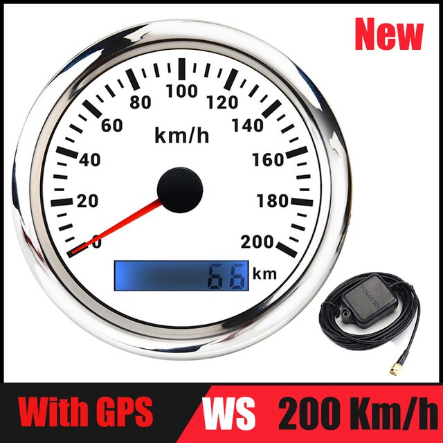 60 km/h Car GPS Speedometer Gauge 30 120 200 Km/h Boat Speed Odometer With GPS Antenna fit for Boat Motorcycle Auto Truck: new gps WS 200kmh