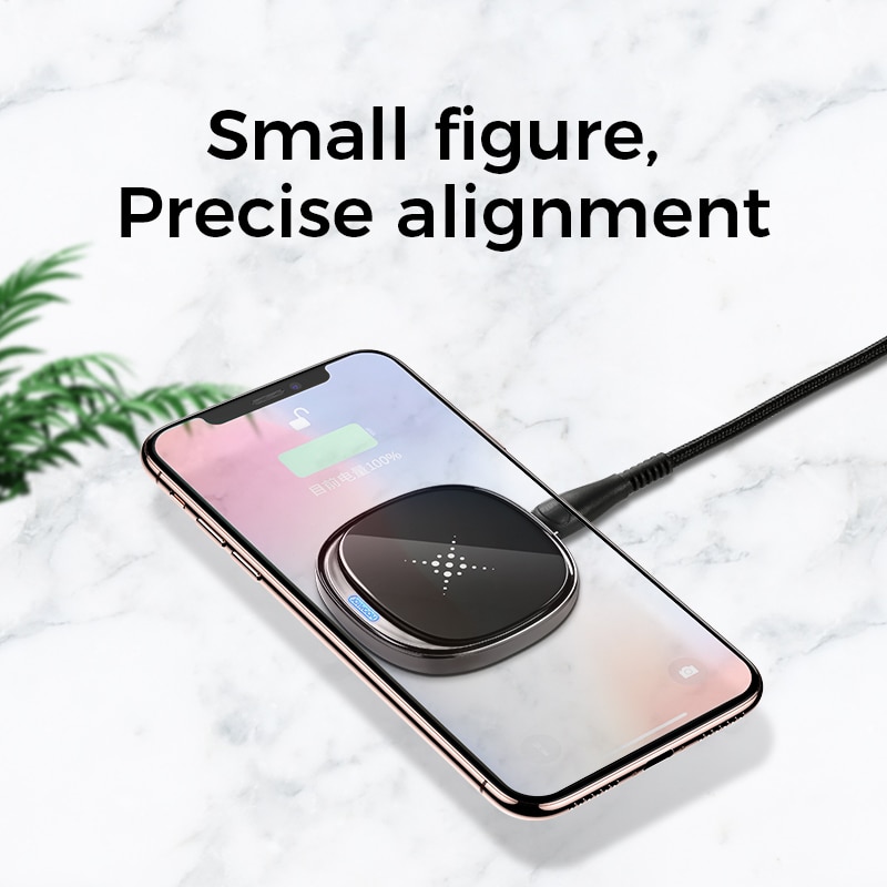 Joyrom 10w nopea langaton laturi samsung galaxy 20 20 plus note 10 pro usb-kaapelilla iphone 11 x 8 led kannettavalle laturilla