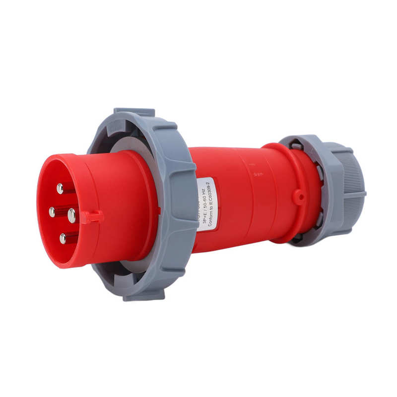 Industrial Site Plug IP67 Waterproof 4 Pin 3P+E Industrial Connector 380‑415V High Power Safe PA66 Brass for Oil Exploration
