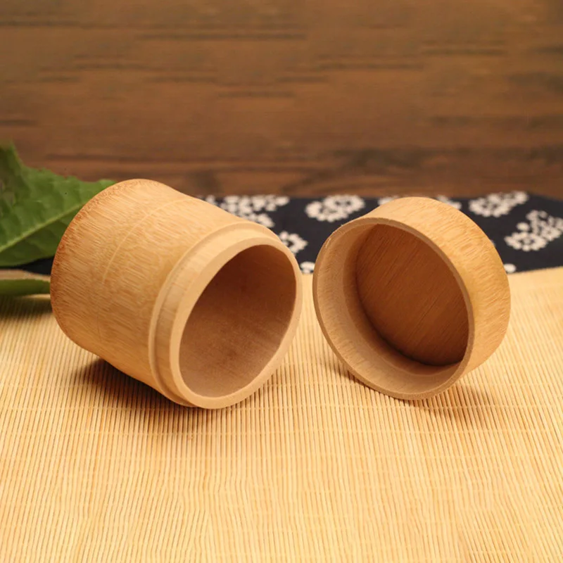 Pure Bamboo Straight Cylinder Tea Caddy Portable Tea Caddy Tea Storage Box for Home and Travel