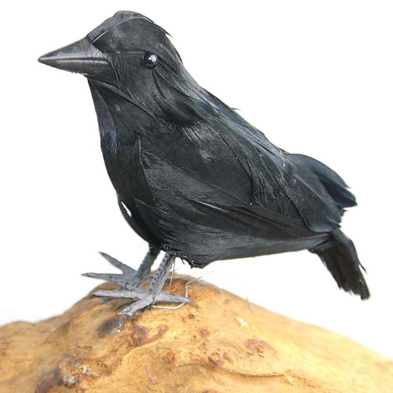 Halloween High-end Simulated Crow Props Halloween Decoration Farm Garden Raven Bird Repellent Ornaments Prop Decor