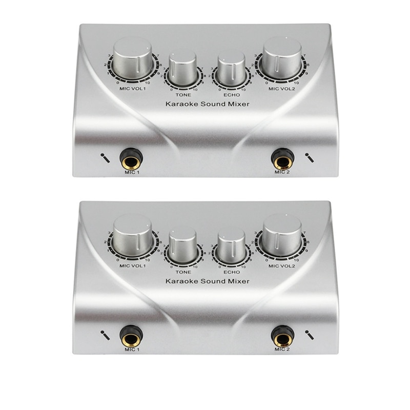 Karaoke Machine Professionele Sound Mixer Echo Mixer Digitale Audio Sound Audio Systeem Apparaten Zilver