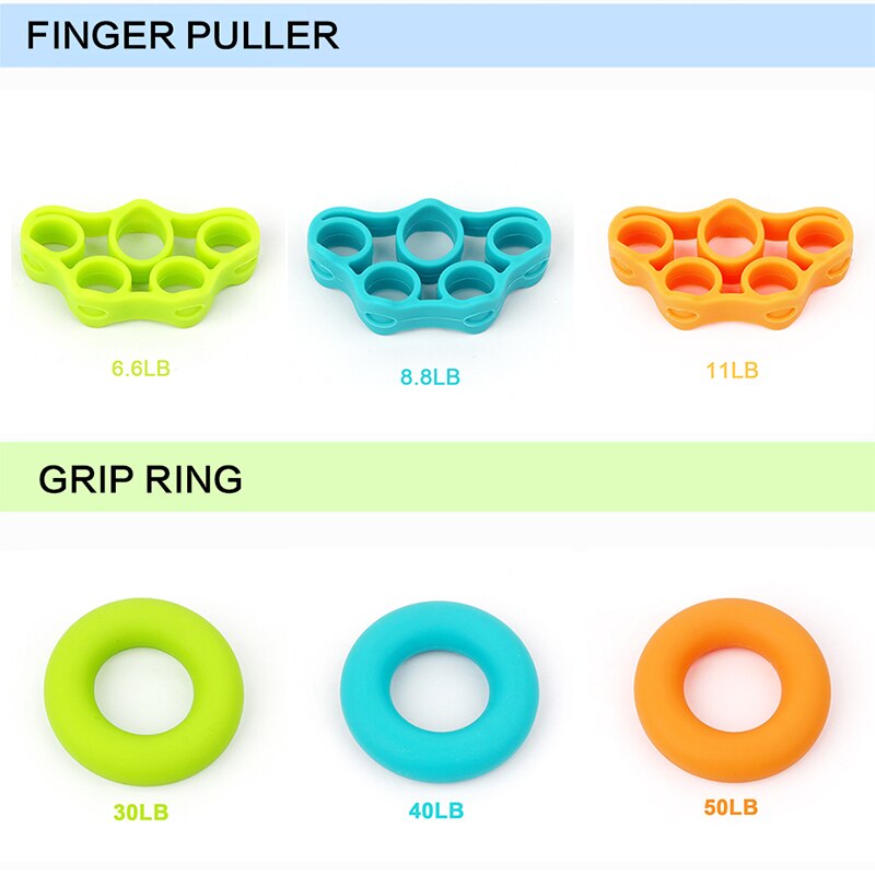 2Pcs/set Hand Gripper Grip Silicone Ring Hand Resistance Band Finger Stretcher-Exercise Forearm Wrist Training Carpal Expander