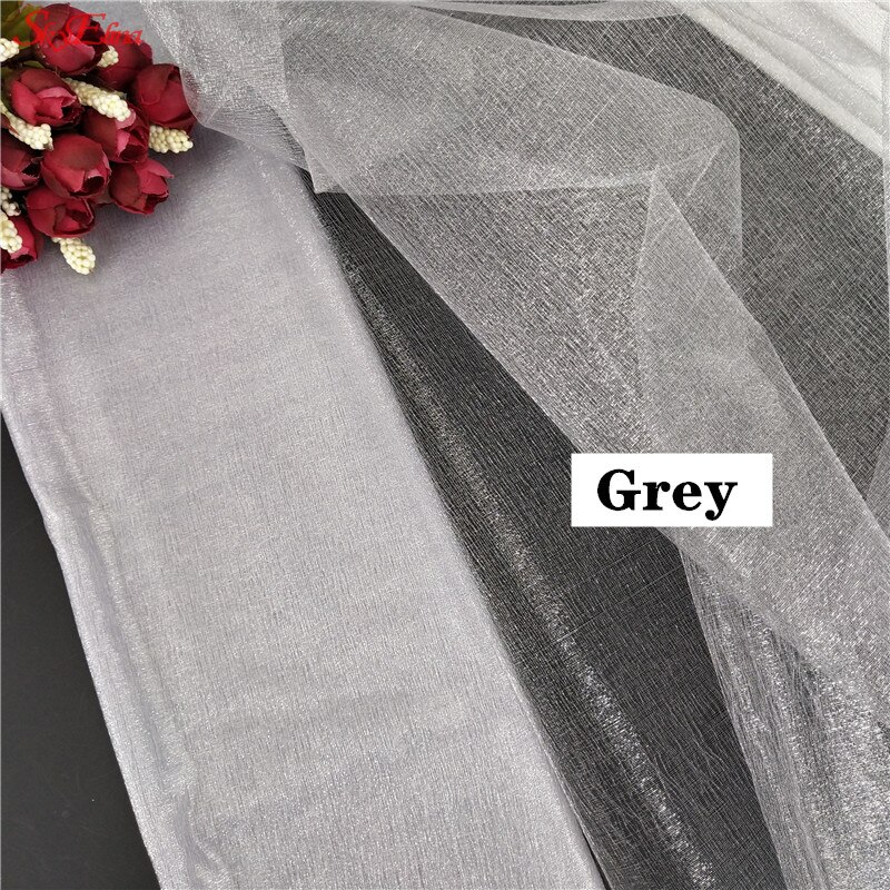 Top! 48CM x 5M Tulle rouleau cristal tissu Organza Tulle rouleau bobine de mariage décoration fête d'anniversaire enfants bébé douche 5ZSH015: gray