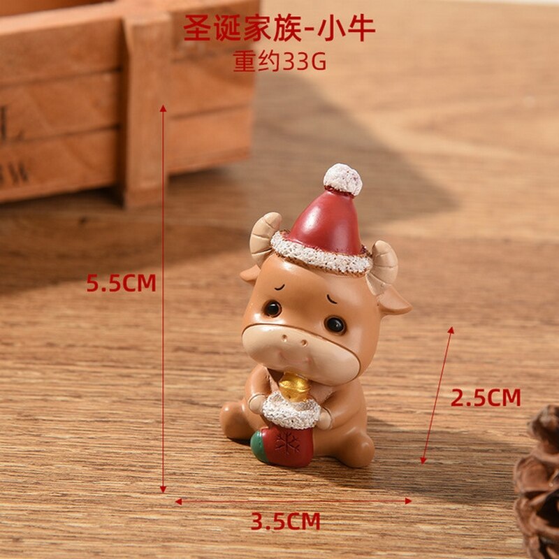 1PC Miniatur Harz Schmücken Harz Mini Figur Weihnachten Santa Claus Harz Spielzeug DIY Garten Ornament Handwerk Kinder Spielzeug: Type 6