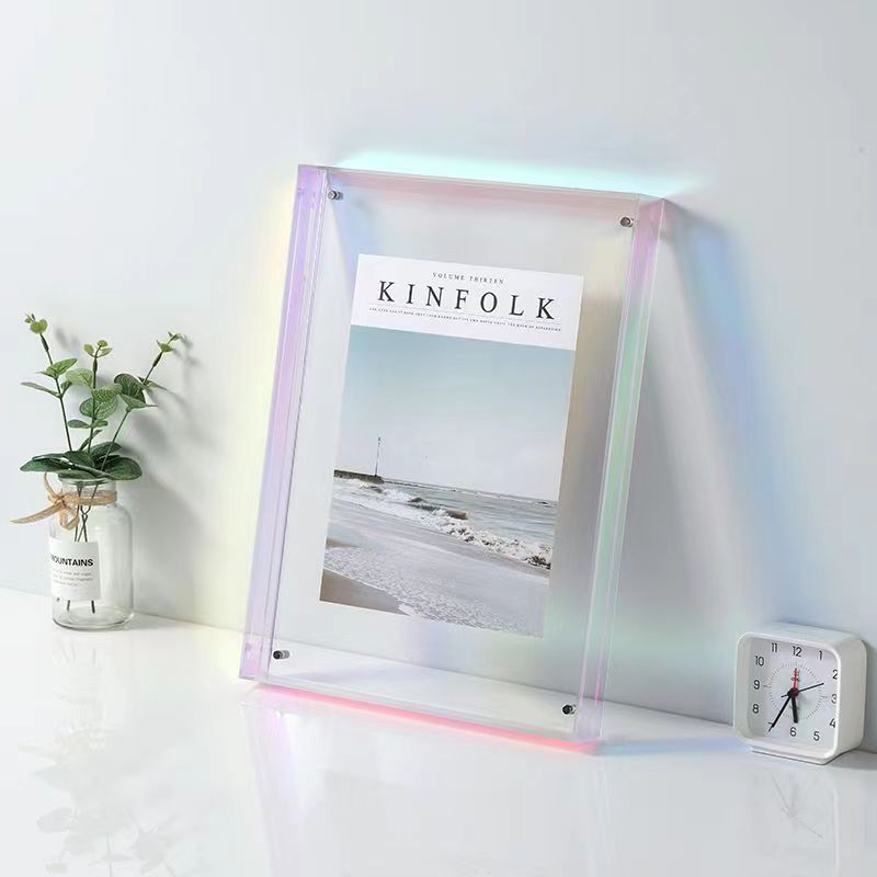 Kleur Acryl Aan De Muur Gemonteerde Holle Fotolijst Voor Het Inlijsten Van Foto, Poster, Schilderij, Certificaat, Desktop Decoratieve Fotolijst: 5 inch / Rood