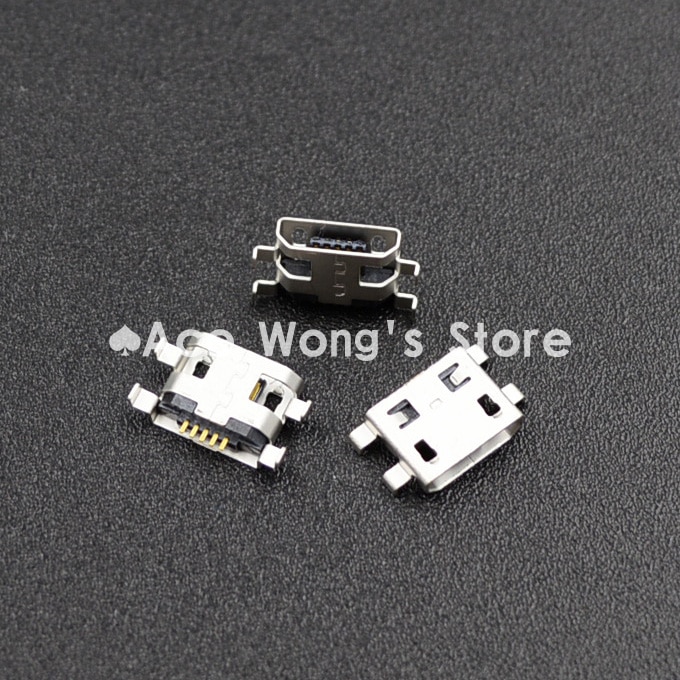 10 stks Micro USB 5pin B type Vrouwelijke Connector Platte Mond Jack 0.8 Connector Voor Mobiele Telefoon Opladen Socket (USB-4)