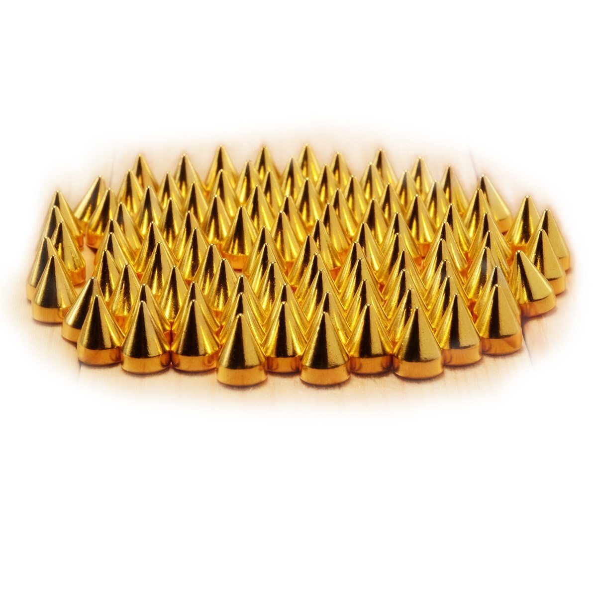 Praktische Szd 9.5Mm 100Pcs Screwback Gold Cone Spikes Studs Leathercraft Diy Punk Spots Bullet