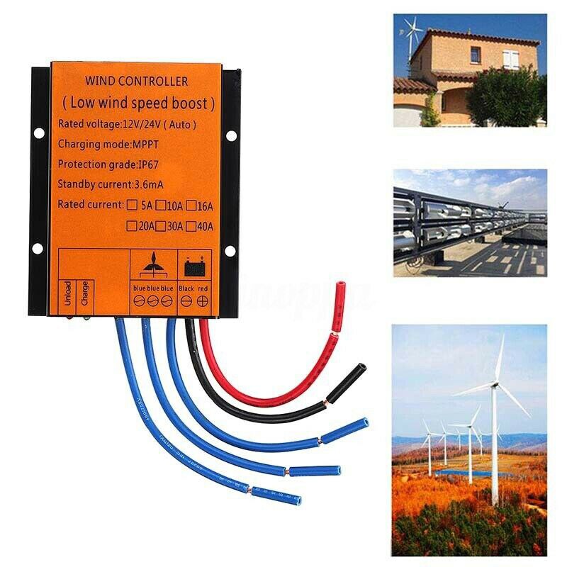 Vindkraftverk generator laddningsregulator 1000w 12/24v auto mppt vattentät styrenhet