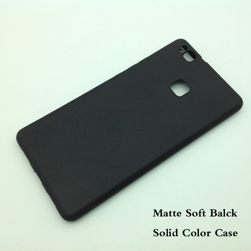 Coque de protection arrière Ultra-mince en TPU et en silicone pour Huawei P9lite, couleur unie mate: Black