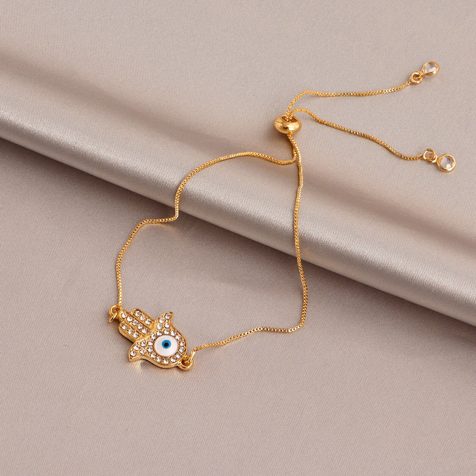 Bracelet de cheville avec œil maléfique de Fatima pour femmes, chaîne ajustable, style Boho, Vintage, pendentif démon, bijoux: 3