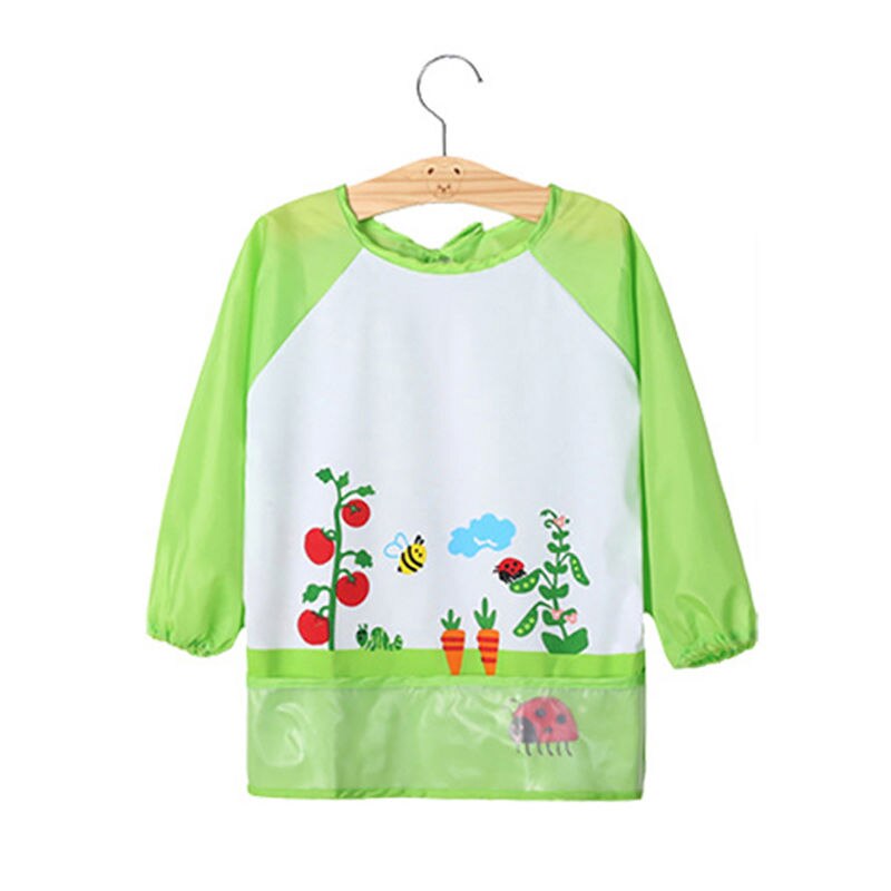 Lovely Kid Toddler Infant Newborn Baby Boy Girl Waterproof Long Sleeve Bib Cartoon Feeding Apron Rain wear: beetle