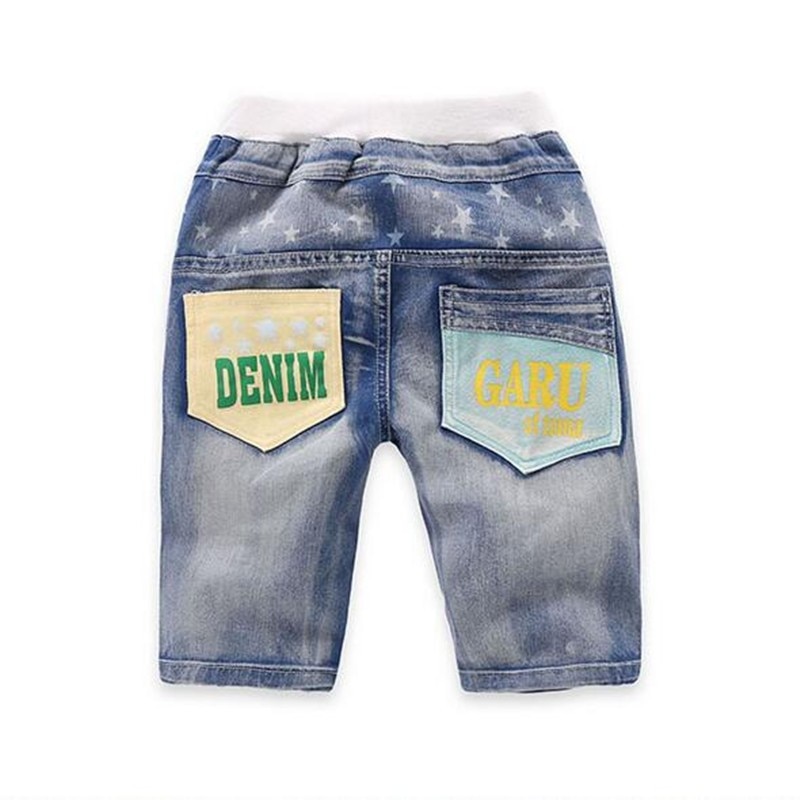 Pantalones cortos DE PEACH DE verano para bebés, pantalones vaqueros con cintura elástica, pantalones vaqueros a la altura DE la rodilla DE algodón para niños, ropa para niños