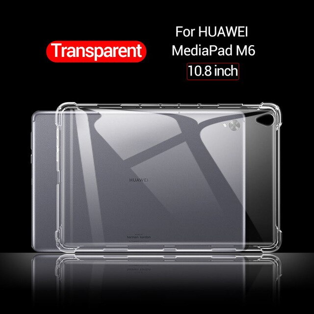 Shockproof Silicone Case for Huawei MediaPad MatePad T3 T5 T8S M3 M5 M6 Lite 8.0 8.4 10.1.8 Transparent Rubber Flexible Bumper: Huawei-M6 10.8