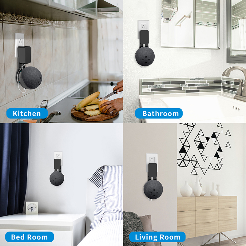 LINGYOU-colgador de montaje en pared para Alexa Echo Dot de 4ª y 5ª generación, accesorios de ahorro de espacio en dormitorio, cocina y baño