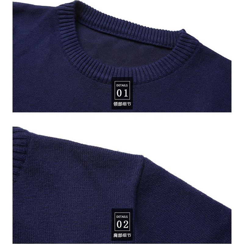 Casual slim fit strik pullover mænd efterår vintertøj mænd o-hals langærmet stribet sweater mænd tøj