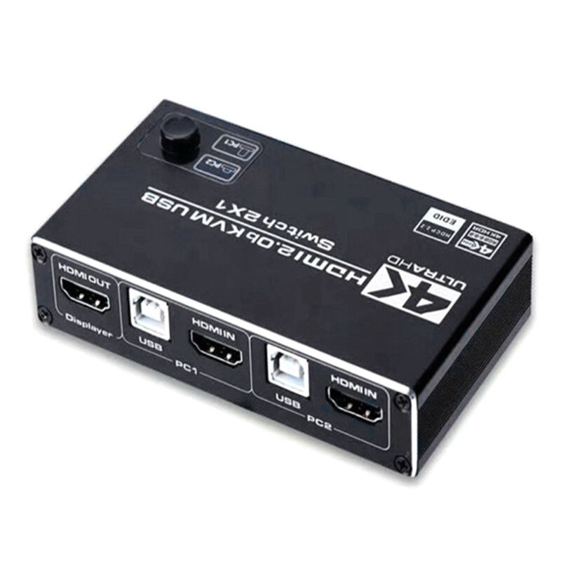 HDMI2.0 Kvm Switch Usb Computer Monitoring 2 In 1 Out Toetsenbord En Muis Usb Sharing 2-Poorts Switch: Default Title