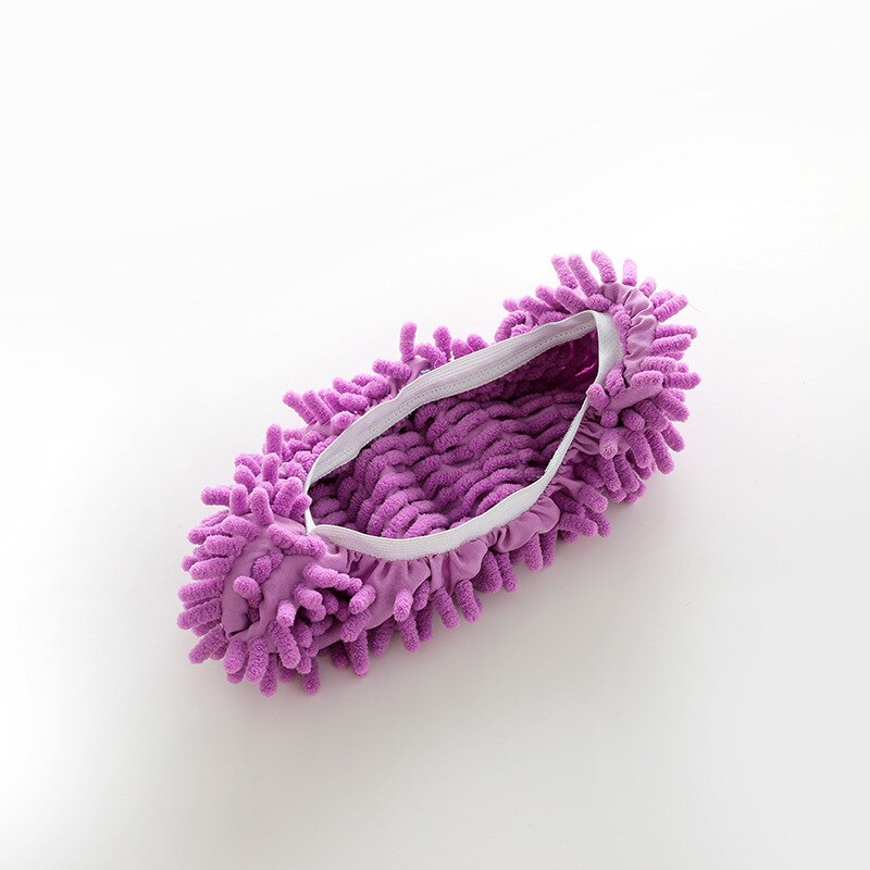 Zapatillas limpiadoras de polvo, para el baño de la casa mopa, para limpiar el piso, pantuflas, funda para zapatos para perezosos, trapo de microfibra, paño 1 unidad: 1pc Purple