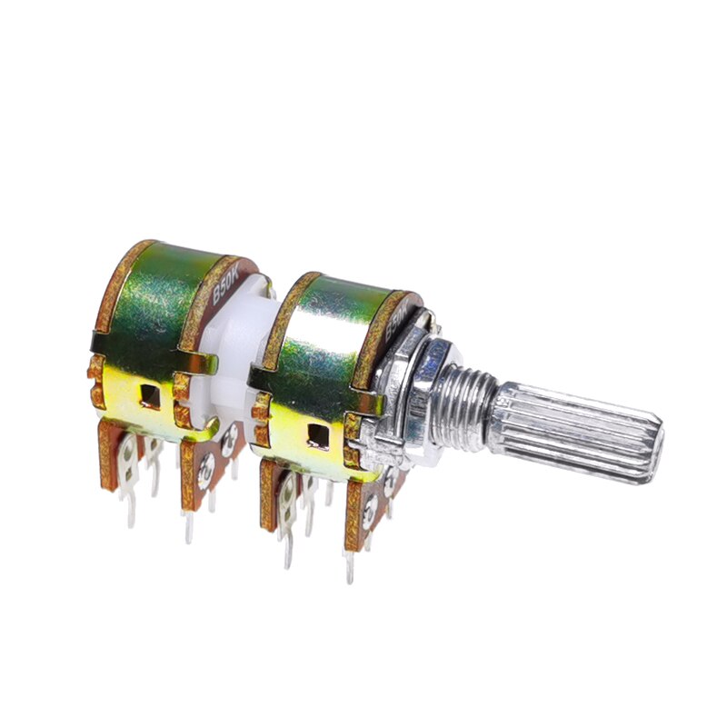 1Pcs-3Pc RV124F Tw B50K 50K Stereo Volume Potmeter Audio 4 Kanalen Volume Potentiometer 50KBX4 Alpha RK16