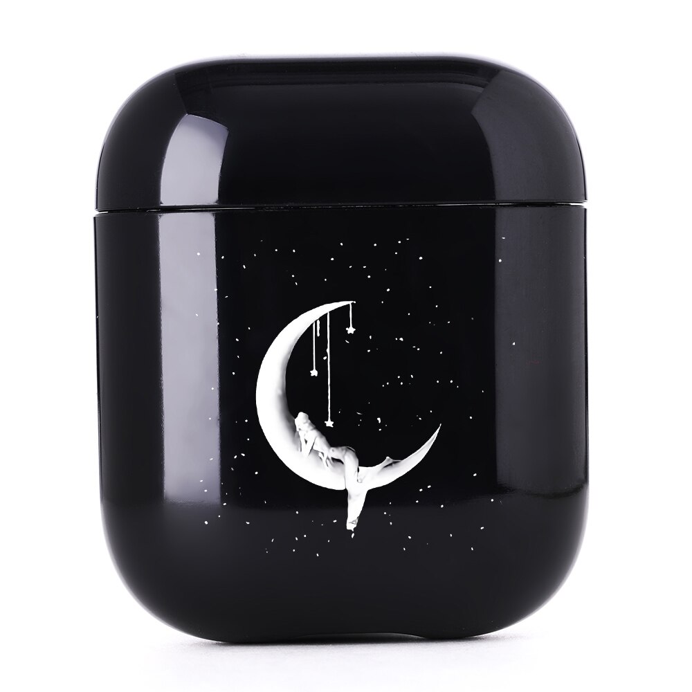 Cute Case For Apple Airpods 1/2 Case Space Planets Astroaunt Bluetooth Earphone Case For Airpods 1/2 Headphone Black Hard Case: I01073S