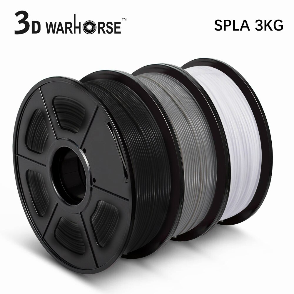 3 rotoli di SPLA 1.75 millimetri Filament 3kg/6.6lbs in bianco e nero grigio Vuoto Misura La Maggior Parte FDM 3D stampante con la nave veloce e di Alta Qualità.: GREY-WHITE-BLACK