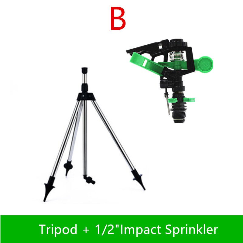 1/2 "Zinklegering Impact Sprinkler Met Ss Statief Set Impuls Sprinkler Nozzle Tuin Gazon Irrgation Spray: B