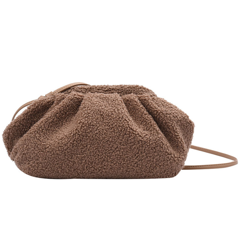 Damenhandtasche, kunstpelz-wolkentasche, Landstreicher-tasche, umhängetasche, damen-crossbody-tasche und handtaschen: khaki