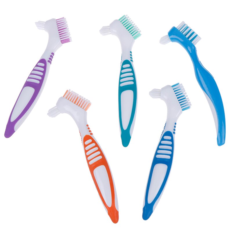 Prothese Borstel Multi-Gelaagde Haren Rubberen Handvat Valse Tanden Borstel Oral Care Tool Haren & Ergonomische