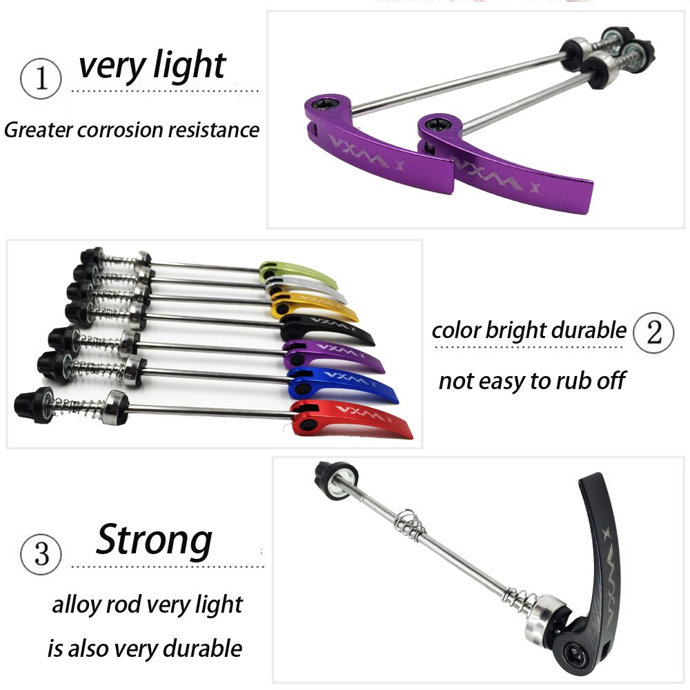 Bicycle Stainless Steel Axle Quick Release Lightest CNC Alloy Mountain Bicycle QR Skewers For 100mm/135mm MTB Hub Bicycle Parts