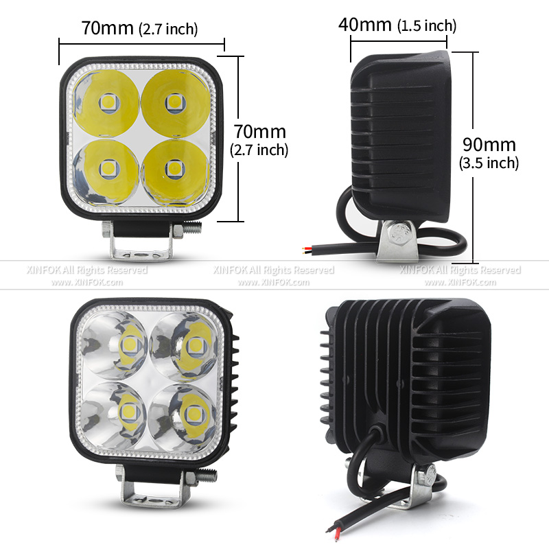 Lampada da lavoro per barra a LED per auto 4000LM Luce da lavoro fuoristrada 12V 24V Luce automatica fendinebbia fuoristrada 4x4 Faretto per trattore a LED per camion ATV 4 i