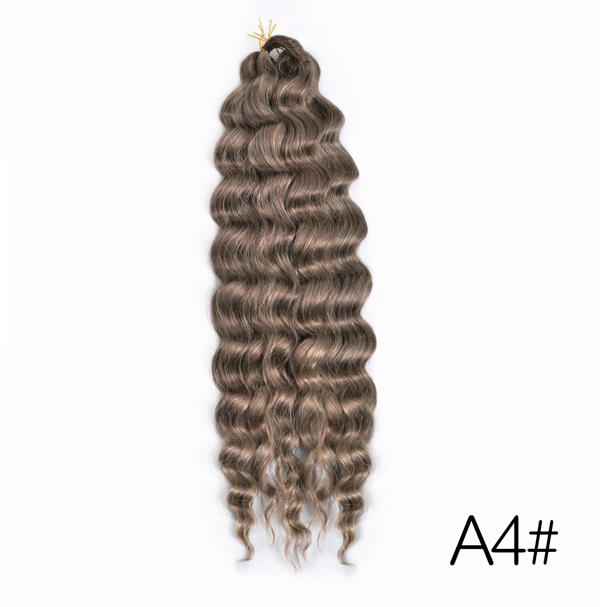 Syntetisk anna twist hæklet krøllet hår 24 cm dybt bølget fletning hår ombre blond brun vandbølget fletning hårforlængelse: Grå / 6 stk / parti