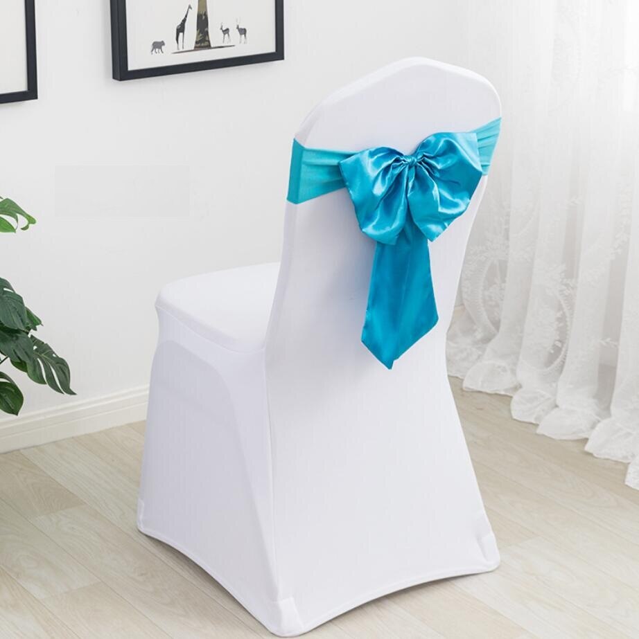 20 Colours Spandex Chair Sashes Wedding Chair Sashes Lycra Stretch Band Bow Tie Hotel Party Show Decoration On Universal: TURQUOISE