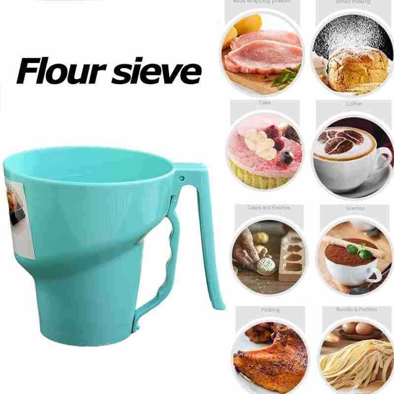 Mehl Schüttler Trichter Form Sichter fein Gittergewebe Pulver Sieb Glasur Zucker Handbuch Tasse Diy Küche Backen Gebäck Zubehör Werkzeug