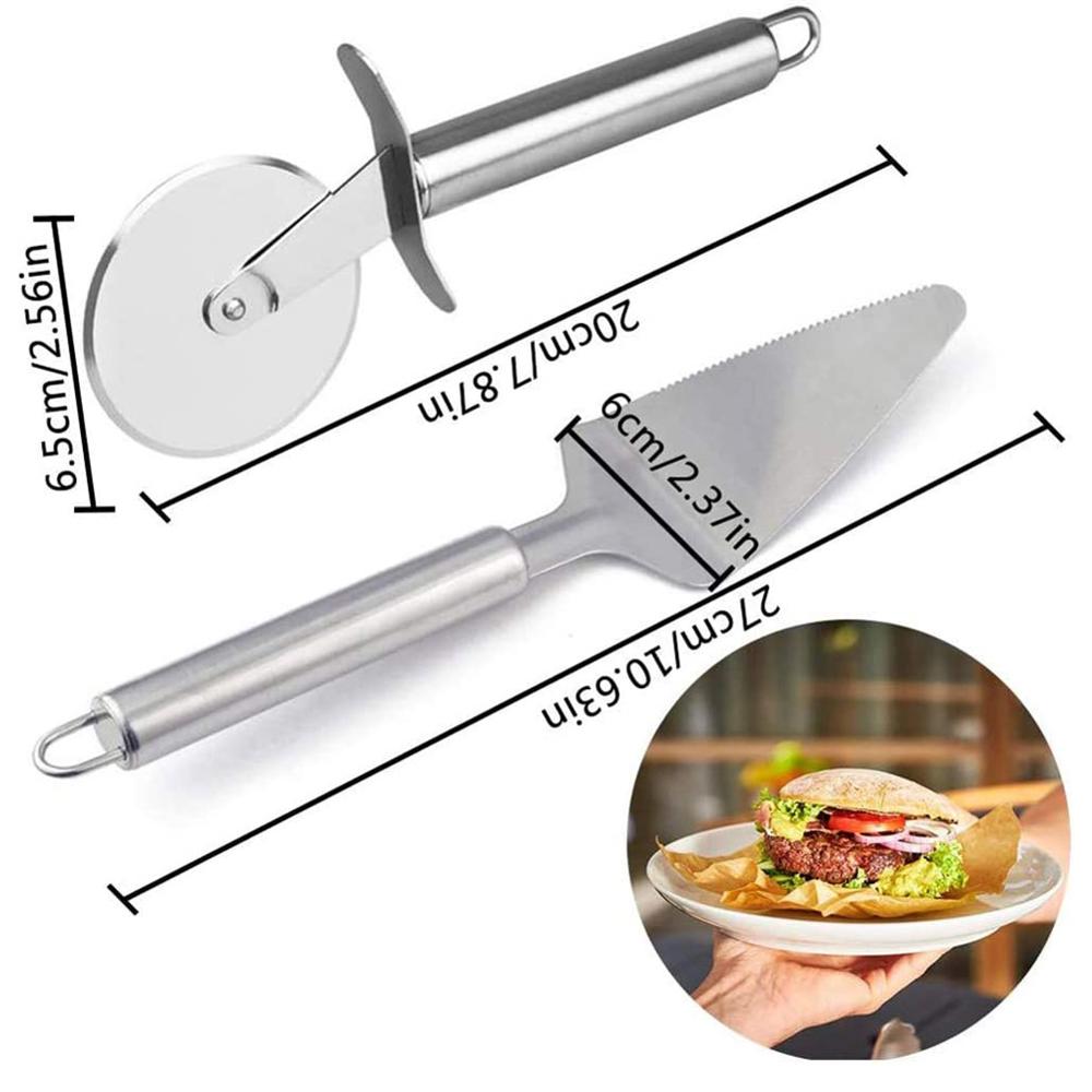 Pizza Cutter Wheel Kit with Shovel Stainless Steel Pizza Pies Wheel Slicer