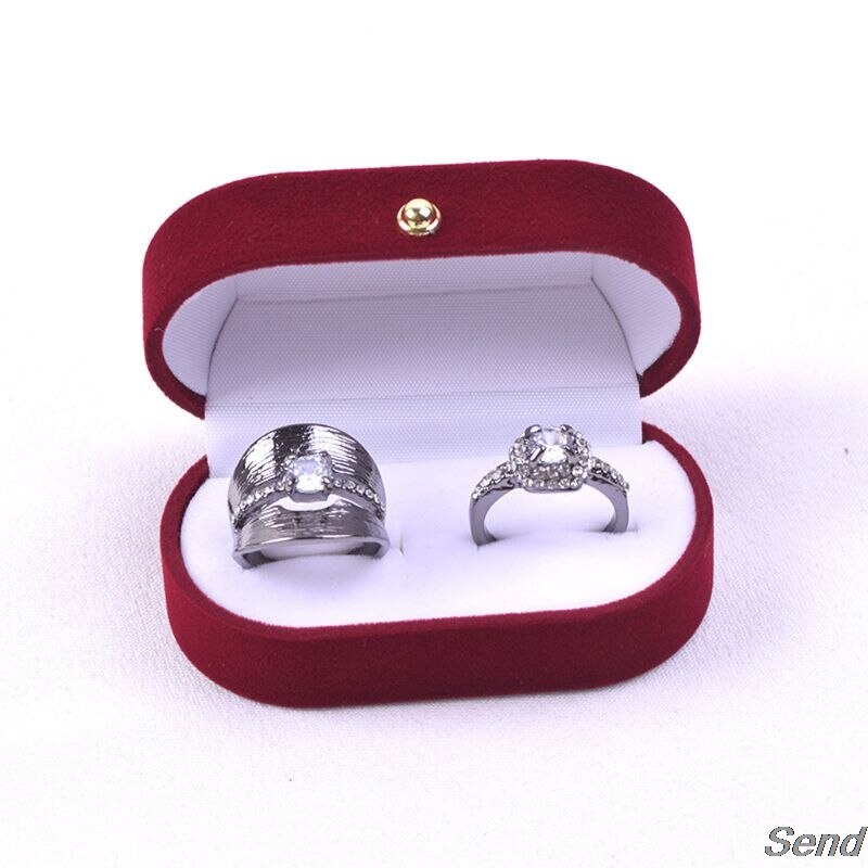 Luxuriöse Samt Oval bilden verrotten Ring Hochzeit Schmuck Kasten für Engagement Vorschlag 76mm x 44 mm x 35